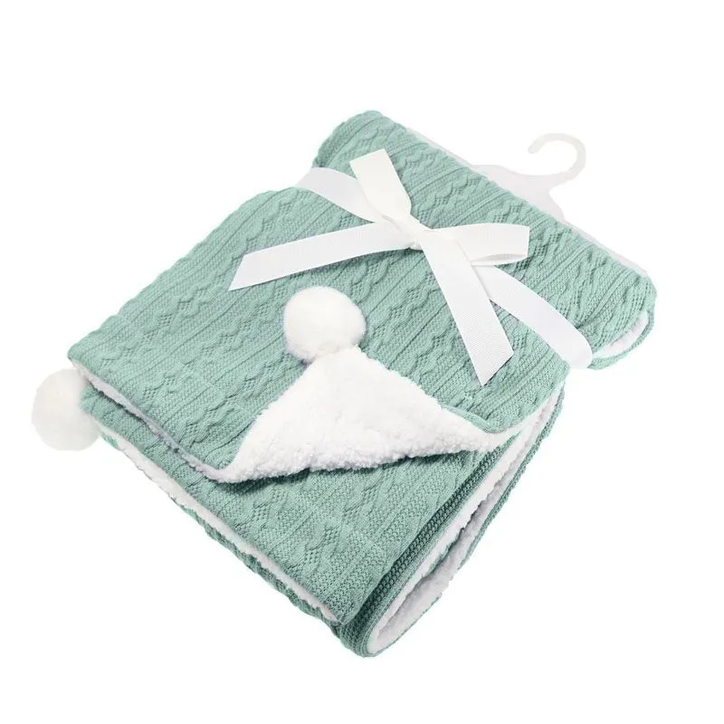 Cable Knit Wrap Sage Green - Soft Touch