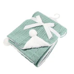Cable Knit Wrap Sage Green - Soft Touch
