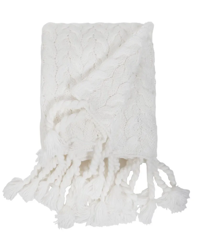 Capistrano Winter White Throw by Pom Pom at Home