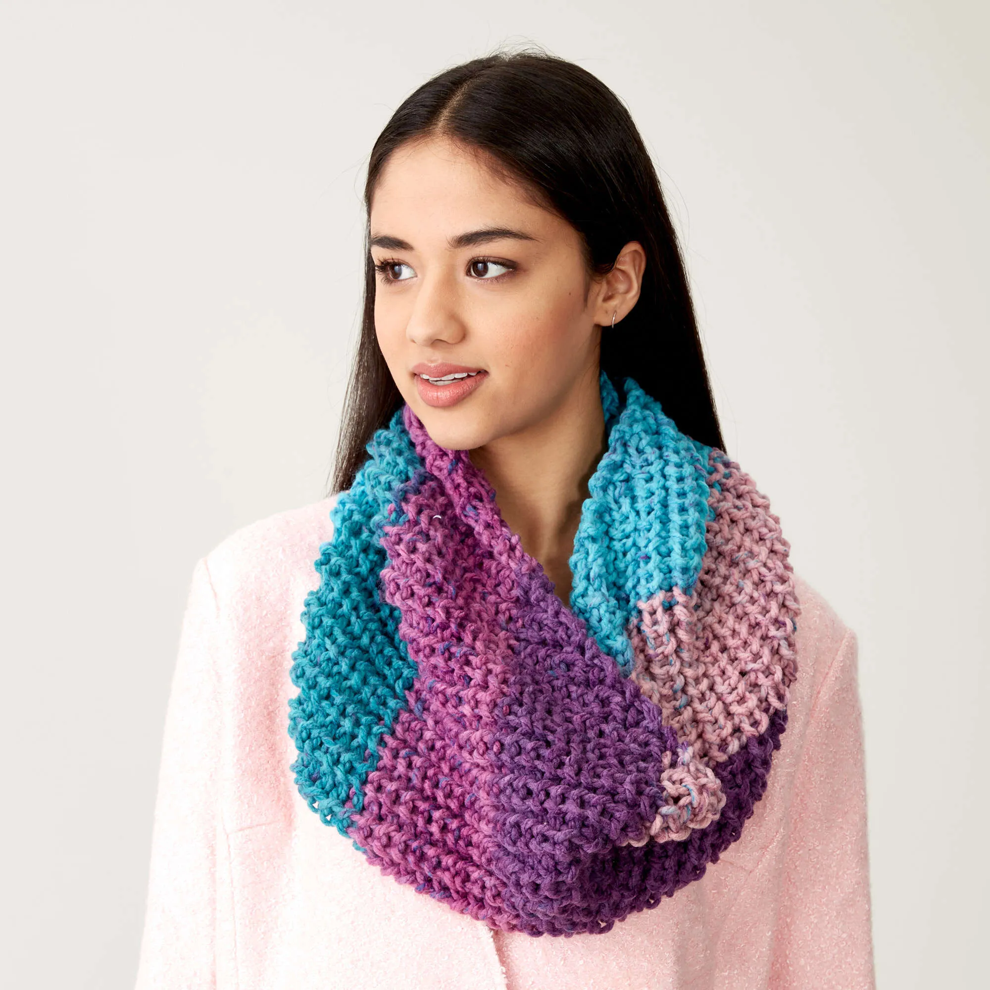 Caron Shaker Stitch Knit Cowl