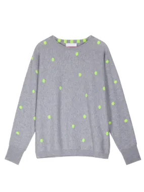 Catriona Spot Grey Cashmere Jumper