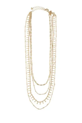 Chain Layered Necklace with Charm