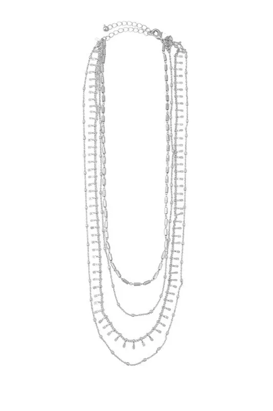 Chain Layered Necklace with Charm