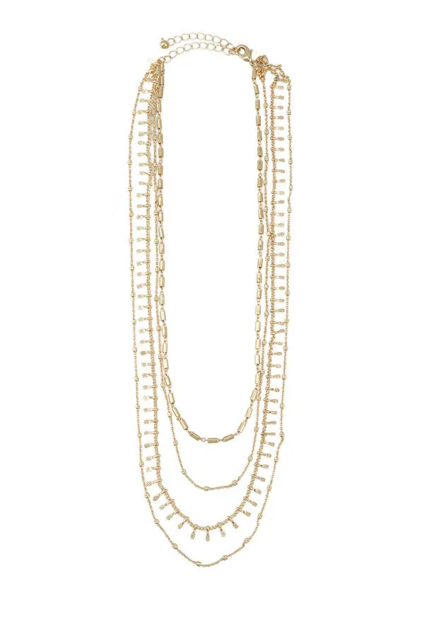Chain Layered Necklace with Charm