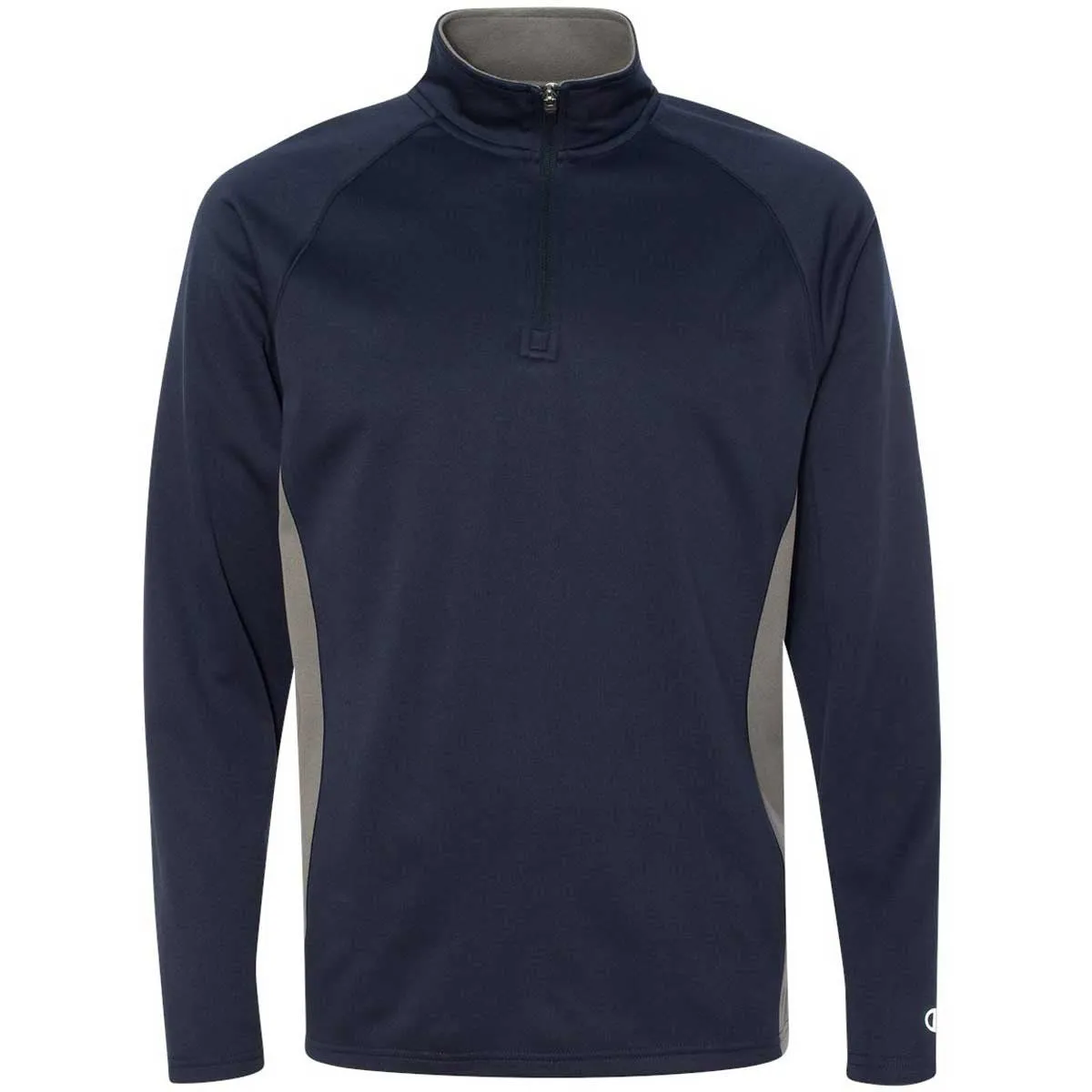 Champion Men's Navy/Stone Grey Performance 5.4-Ounce Colorblock Quarter-Zip Jacket