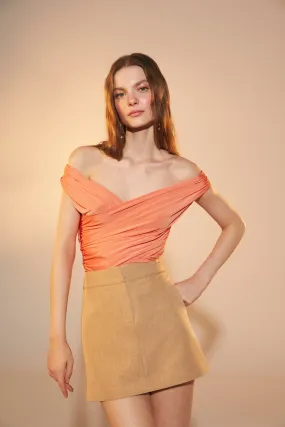 Cheri Jersey Blouse  in Tangerine