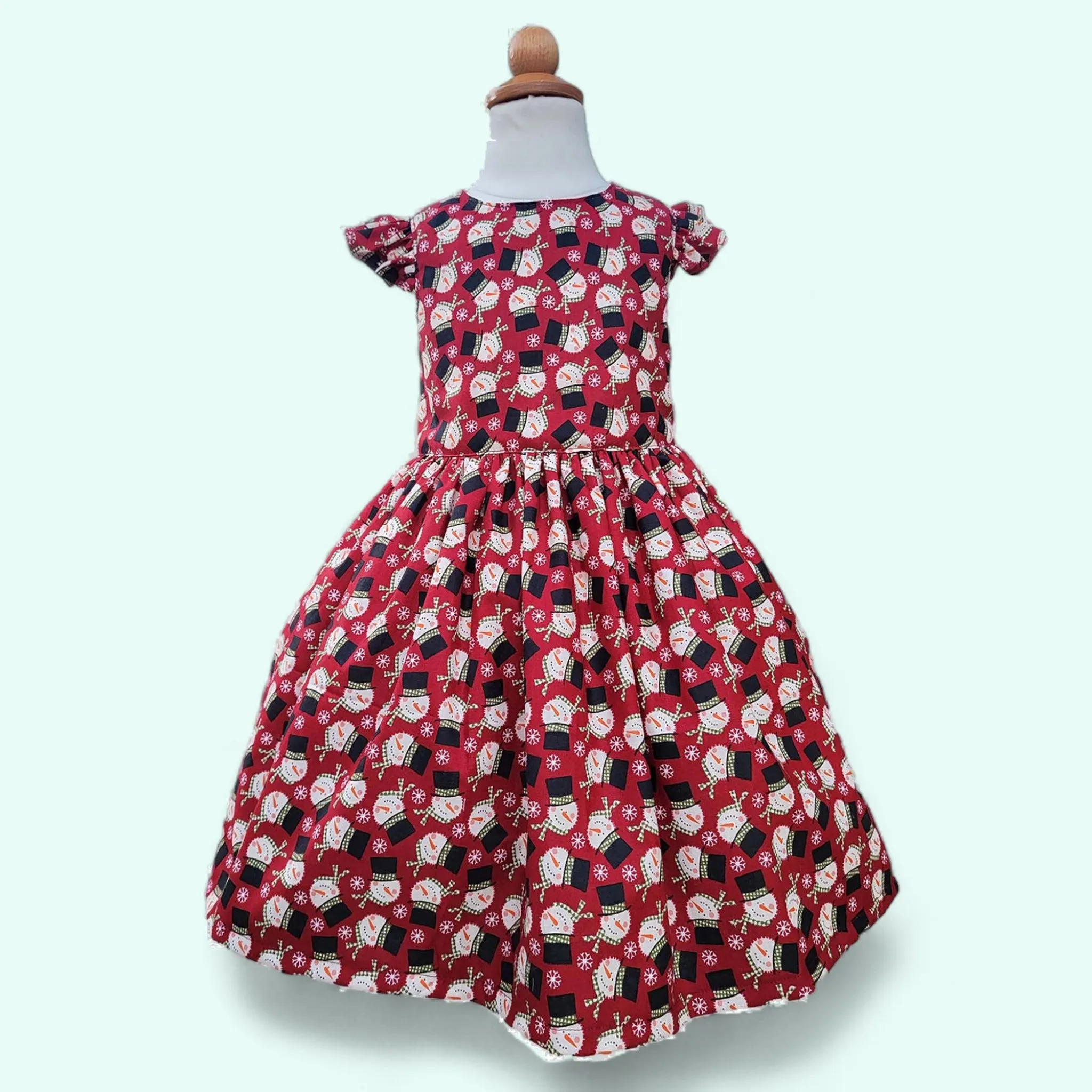 Christmas Dress,  Baby Girl Christmas Holiday Dress,  1st Christmas Dress, Red Frosty Girls Christmas Party Dress, Girls Christmas dress
