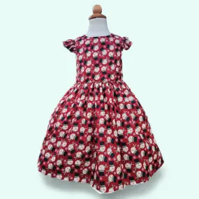 Christmas Dress,  Baby Girl Christmas Holiday Dress,  1st Christmas Dress, Red Frosty Girls Christmas Party Dress, Girls Christmas dress