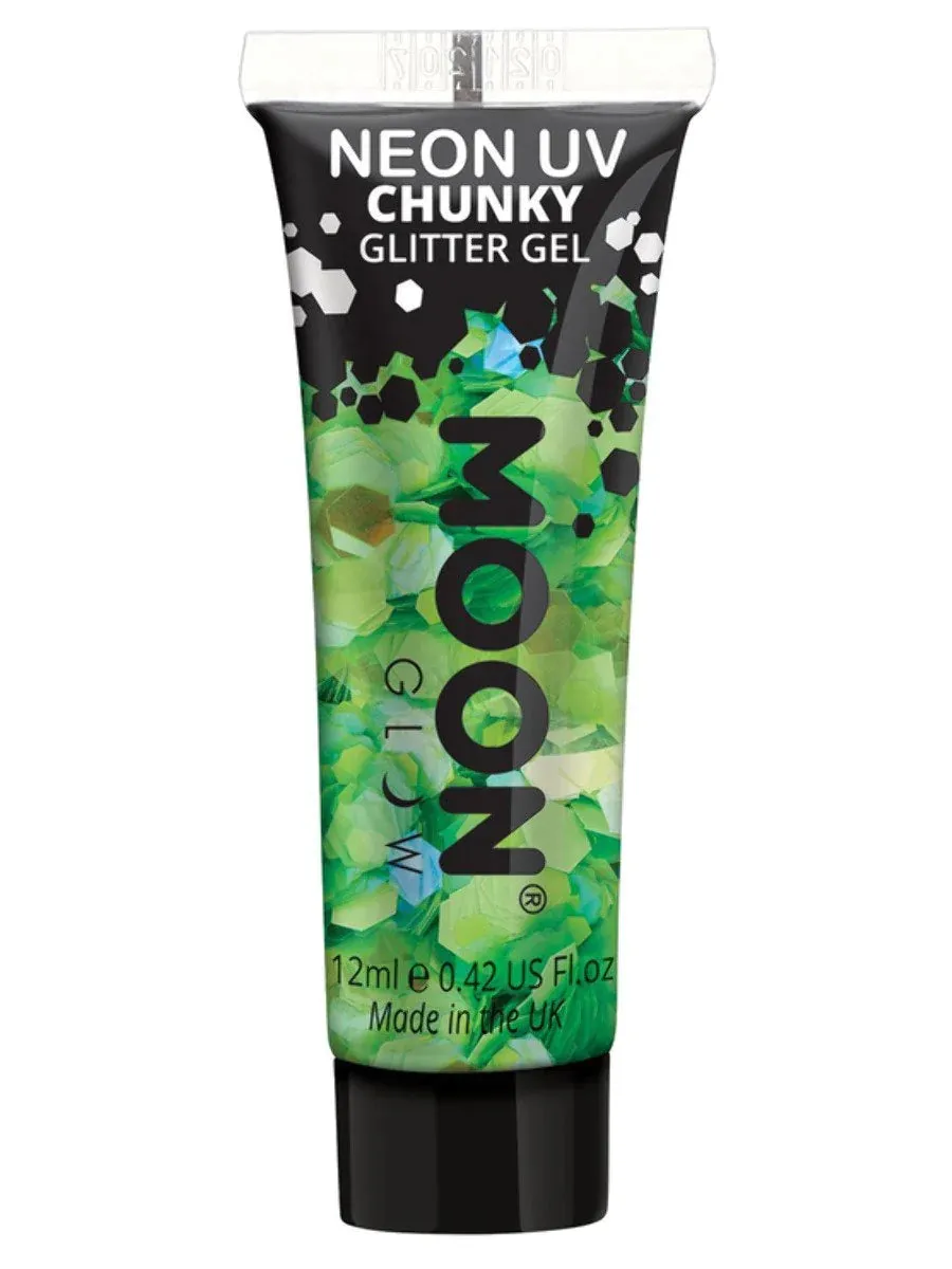 Chunky Glitter Green Face Body Gel 12ml