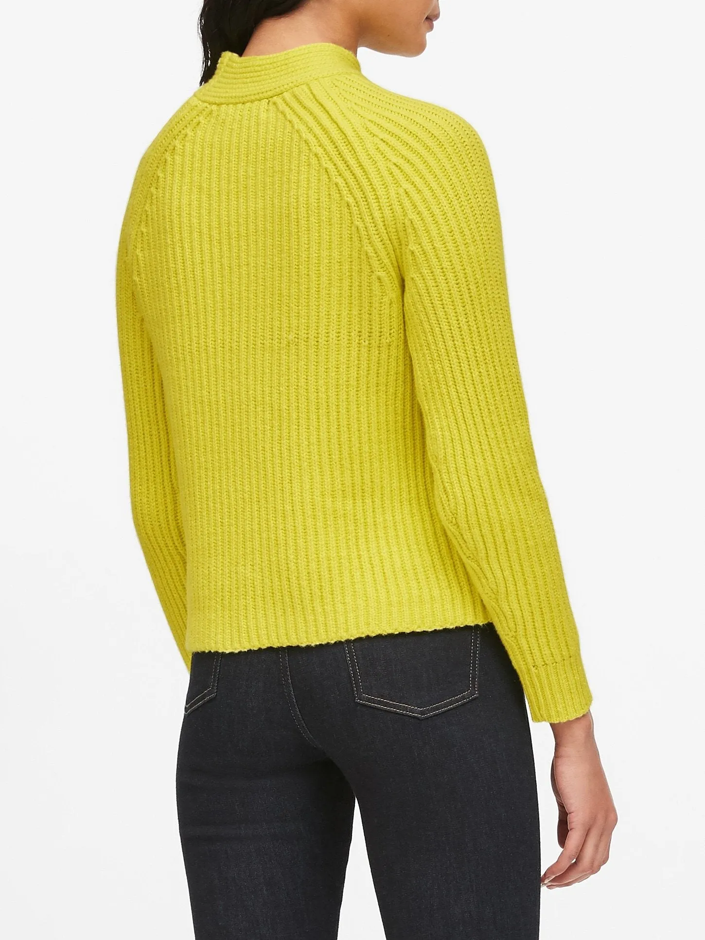 Chunky High Crew-Neck Sweater in Neon Yellow-Green