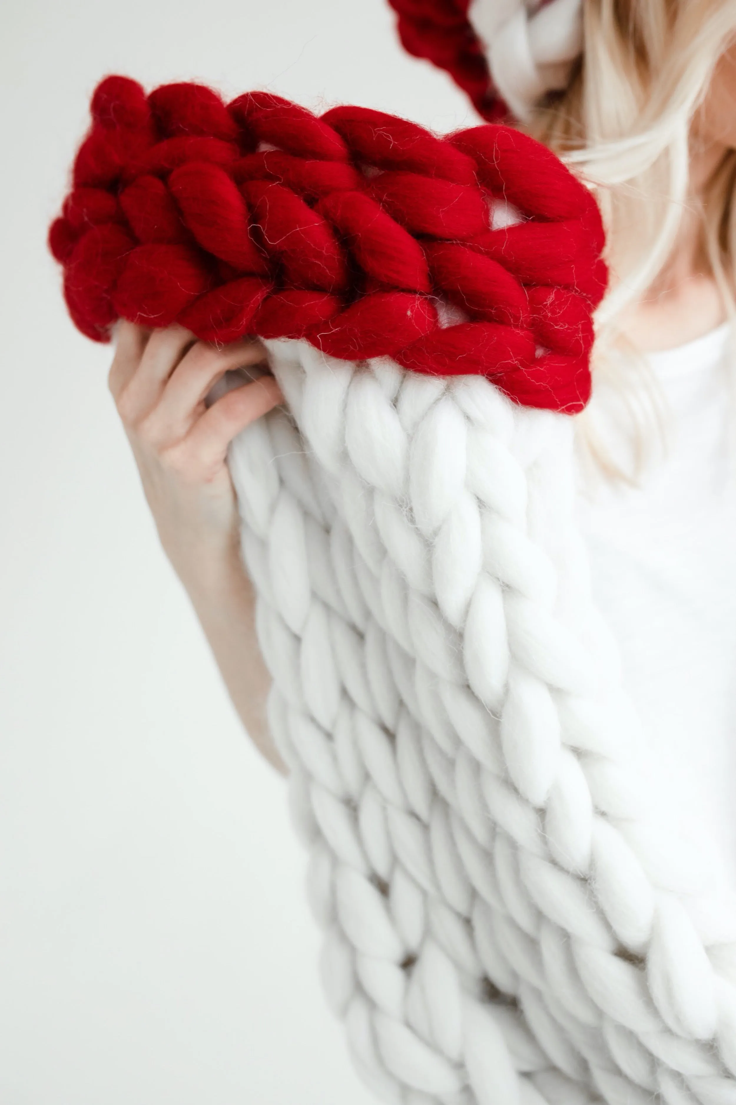 Chunky knit Christmas stocking