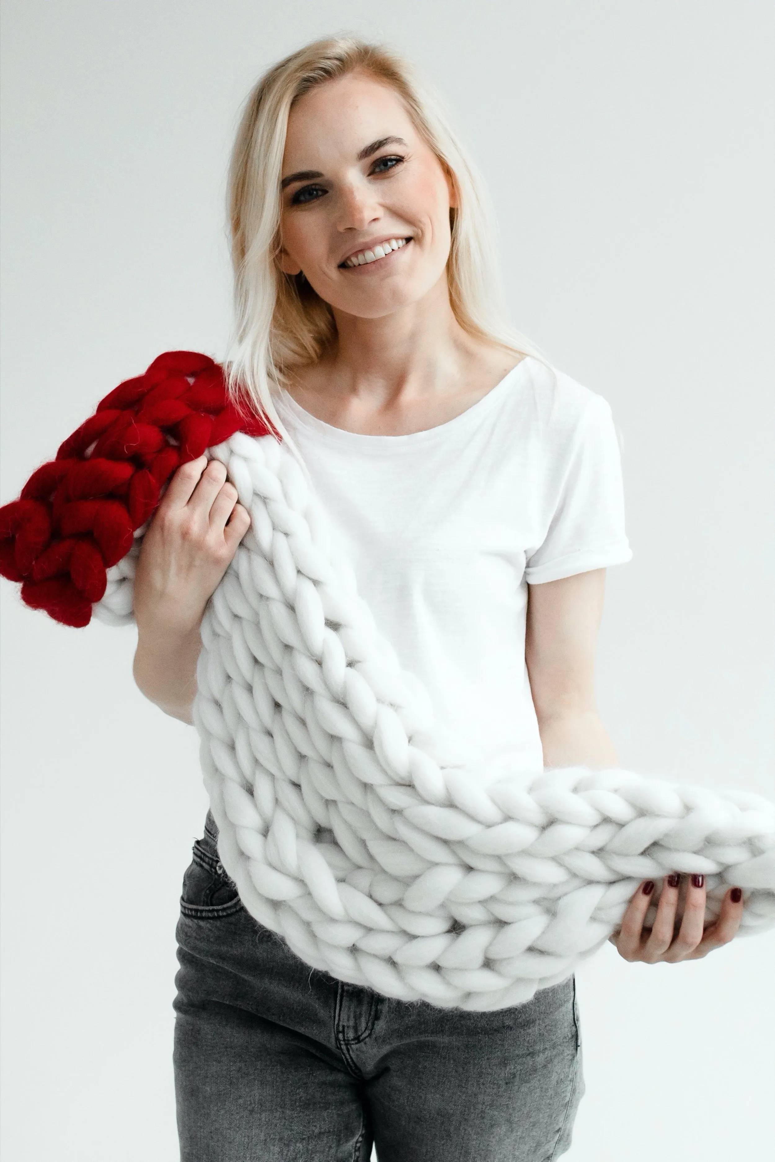 Chunky knit Christmas stocking