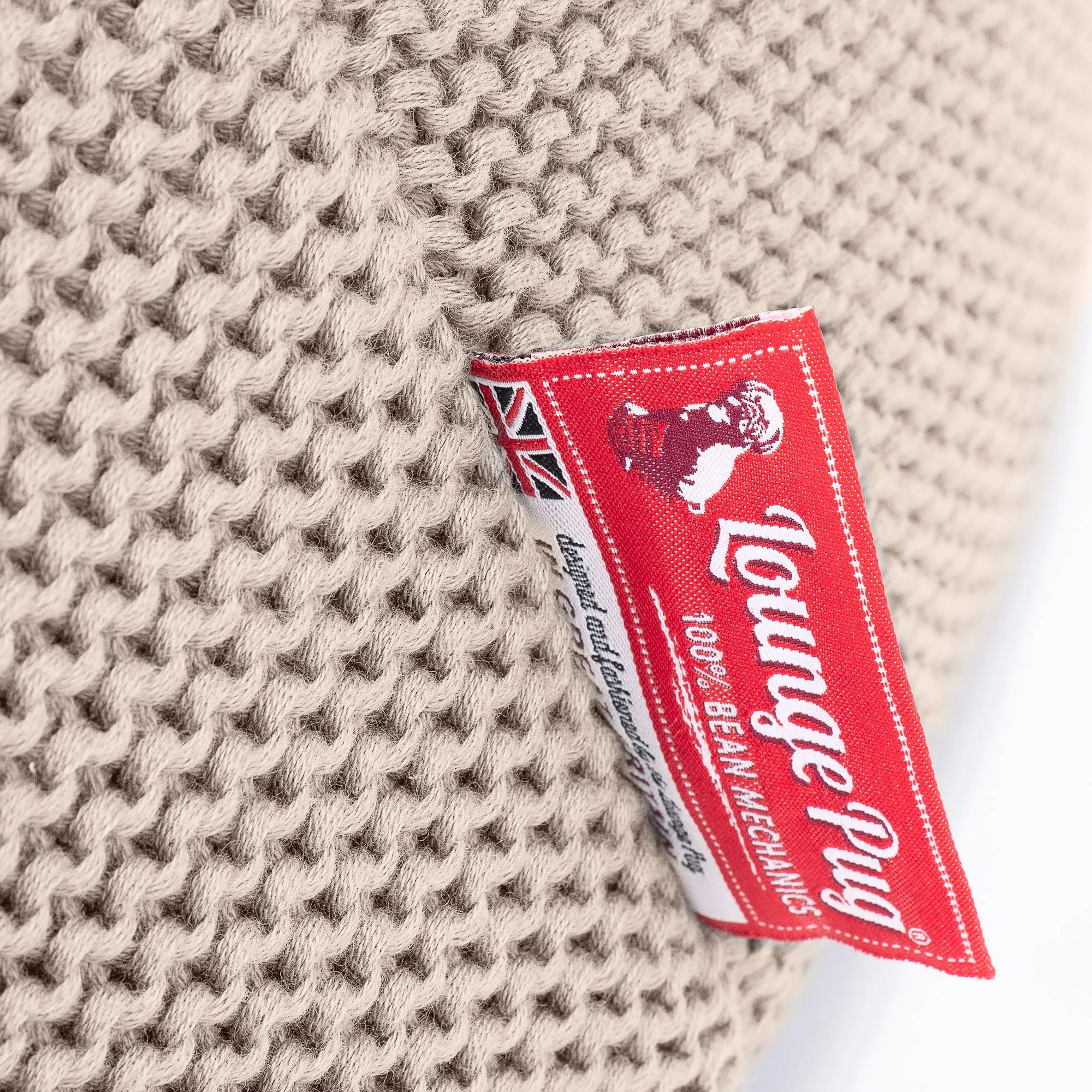 Chunky Knit Footstool Pouffe - Ellos Knitted Cream