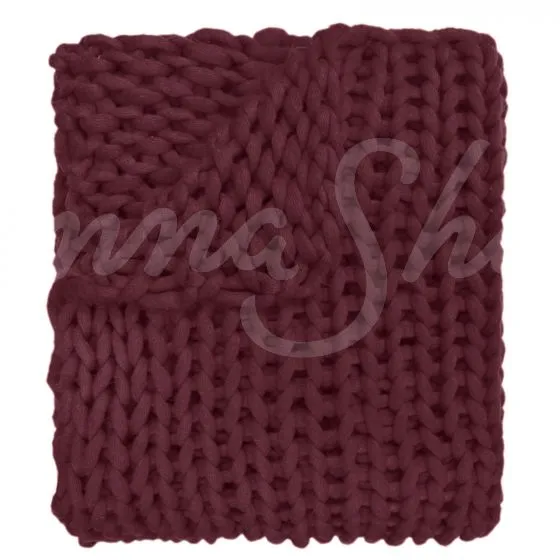 Chunky Knit Throw ~ Merlot **DISCONTINUED QUANTITIES LIMITED**