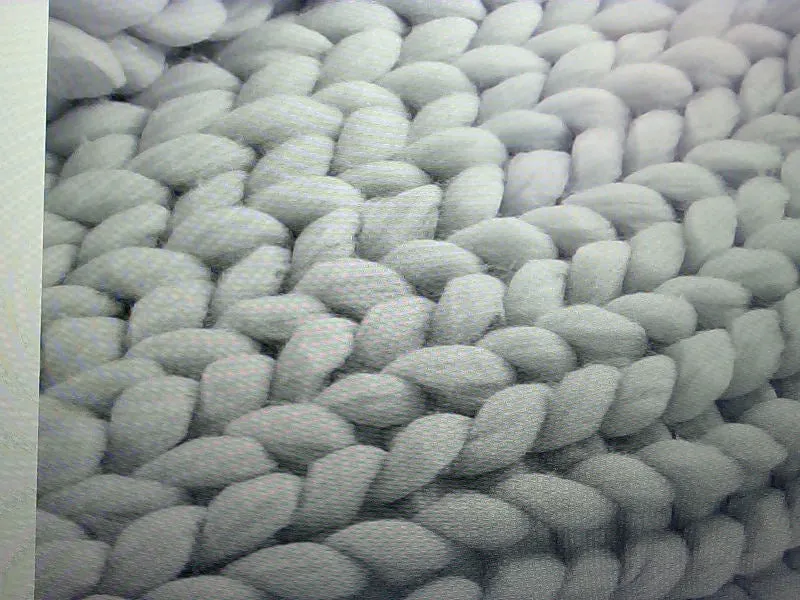 Chunky Light Grey Knit Throw Blanket for Home Decor 50x60''