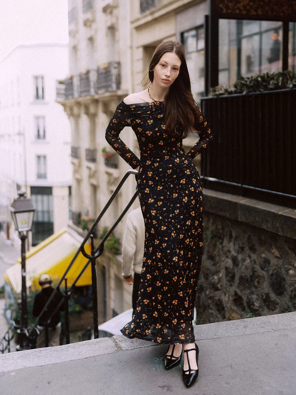 Citrus off-shoulder long dress