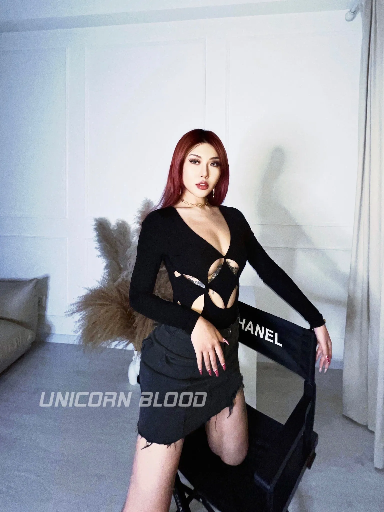 Clara Unicorn Blood Cut Out Bodysuit