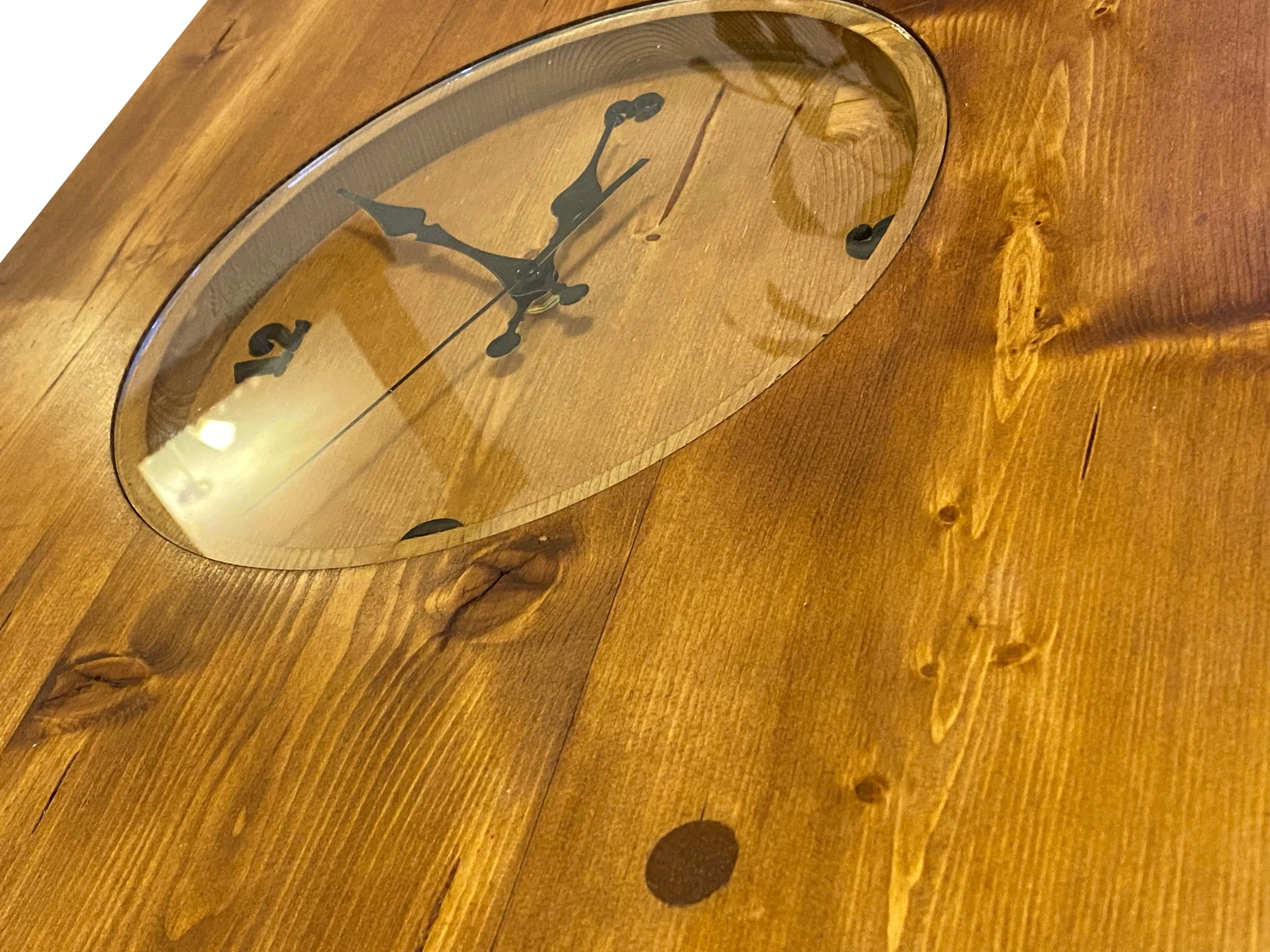 Clock coffee table made from Chunky pine