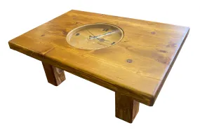 Clock coffee table made from Chunky pine