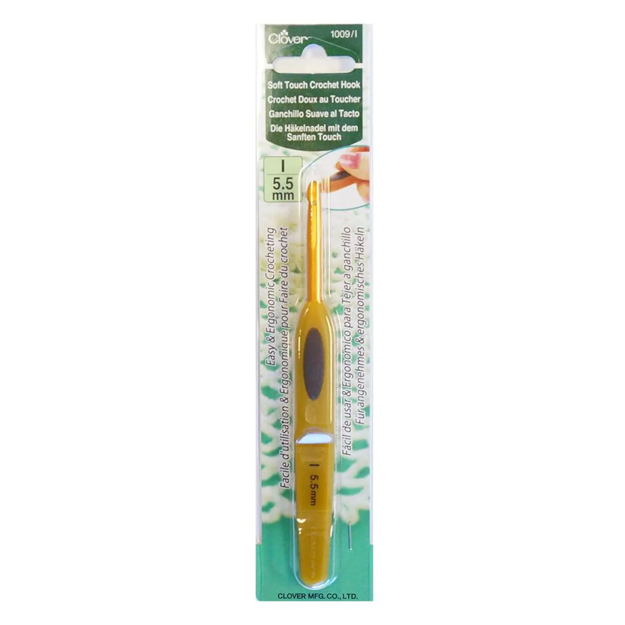 Clover Soft Touch Crochet Hooks - Aluminum Needles - Size I (5.5mm)