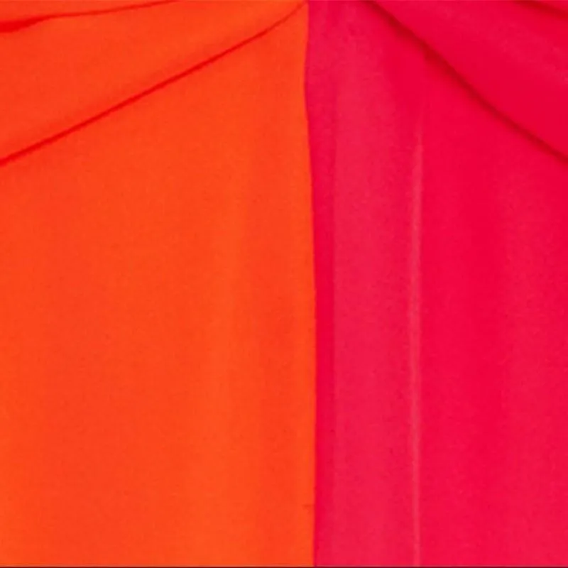 Colorblock Patchwork  V Neck Lantern Sleeve High Waist Cross Ankle Maxi Dress