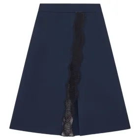 Compact Knit Lace Detailed Skirt