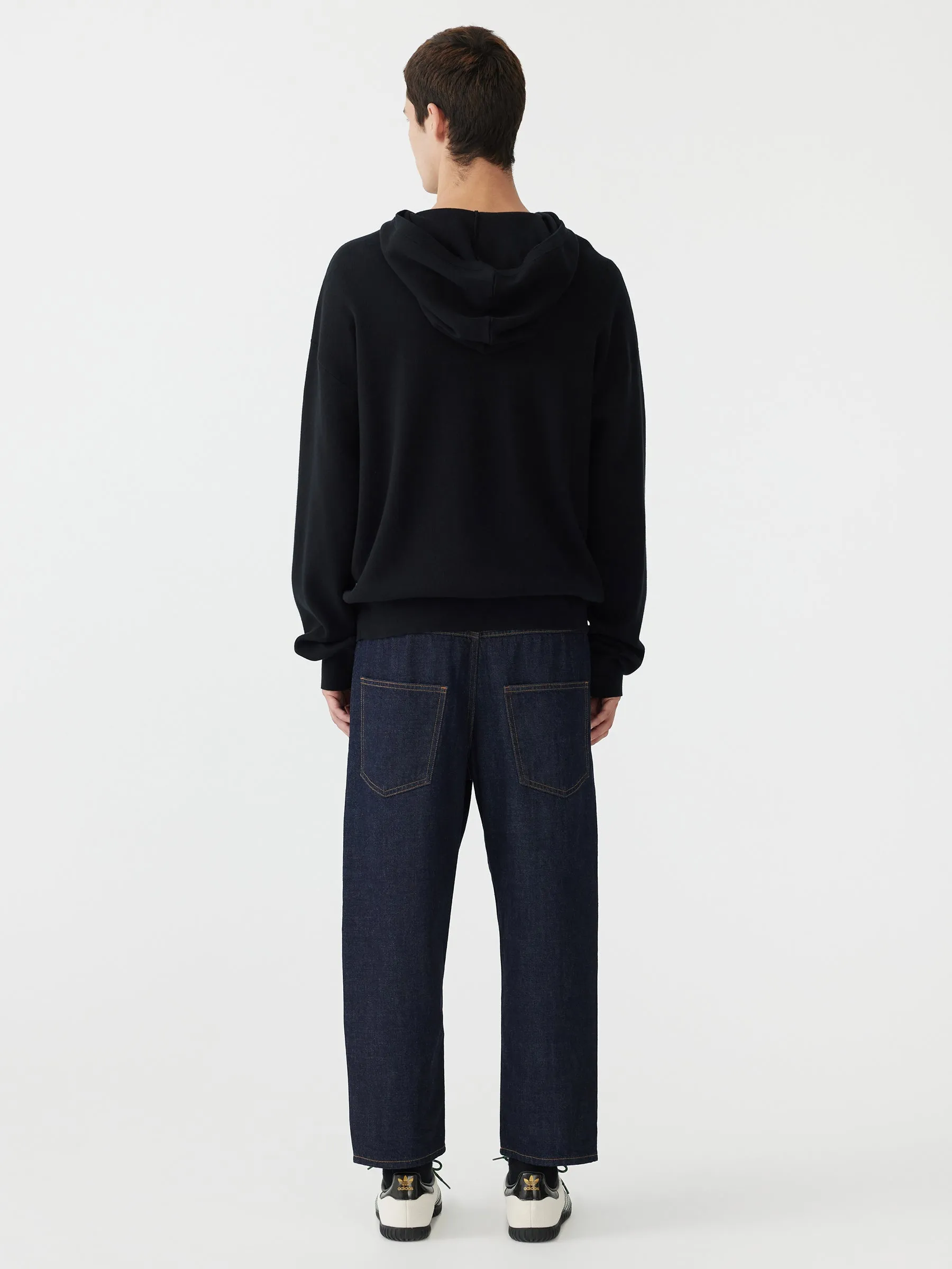 cotton hooded compact knit