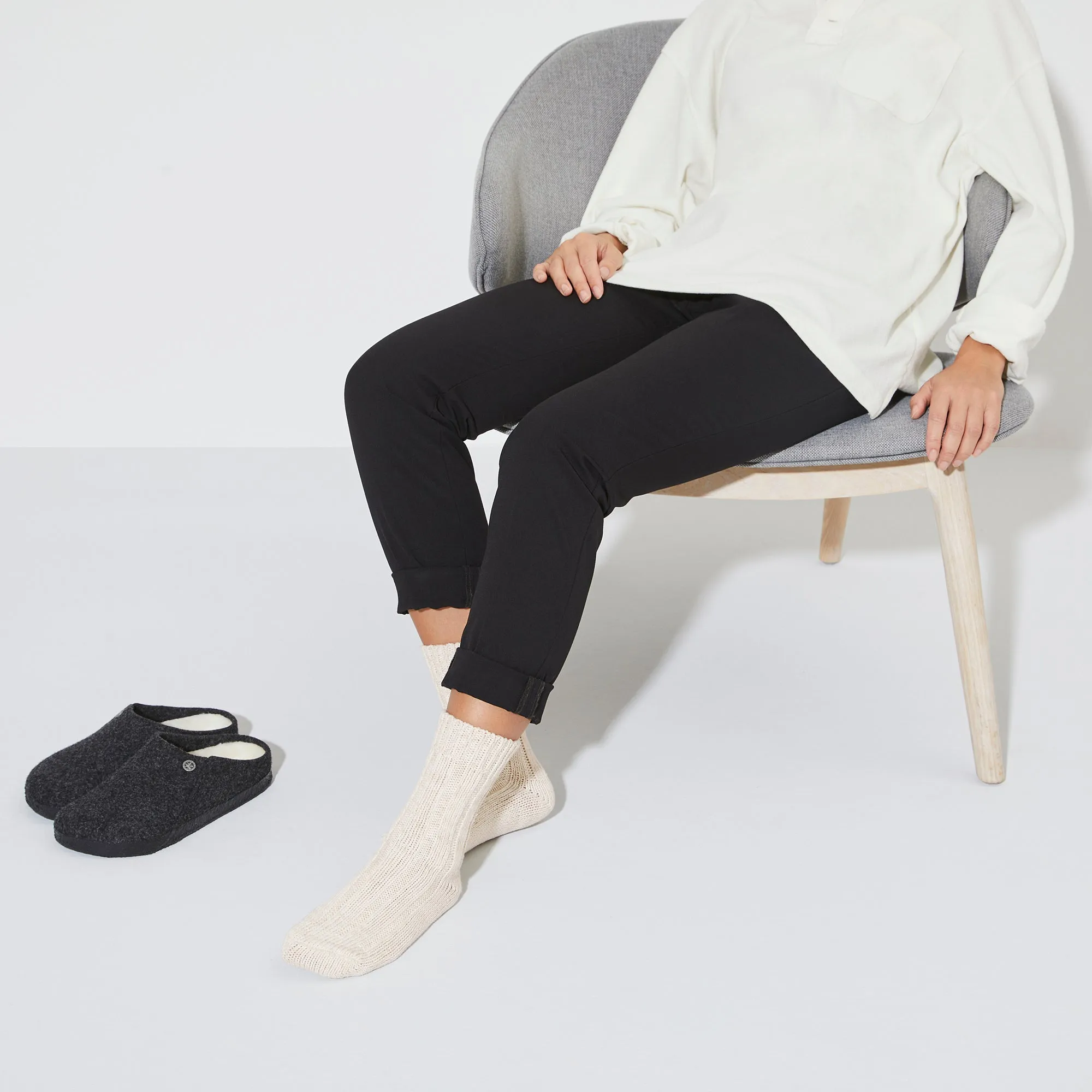 Cotton Twist Socks in Off-White