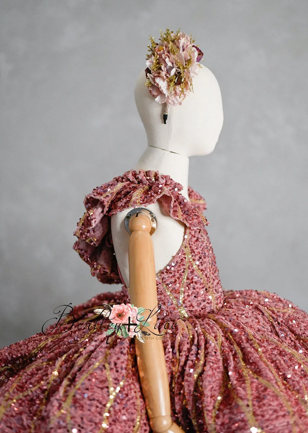 Couture Rental Gown Nutcracker Dance  Pink Petal Length Dress  6-7 Year