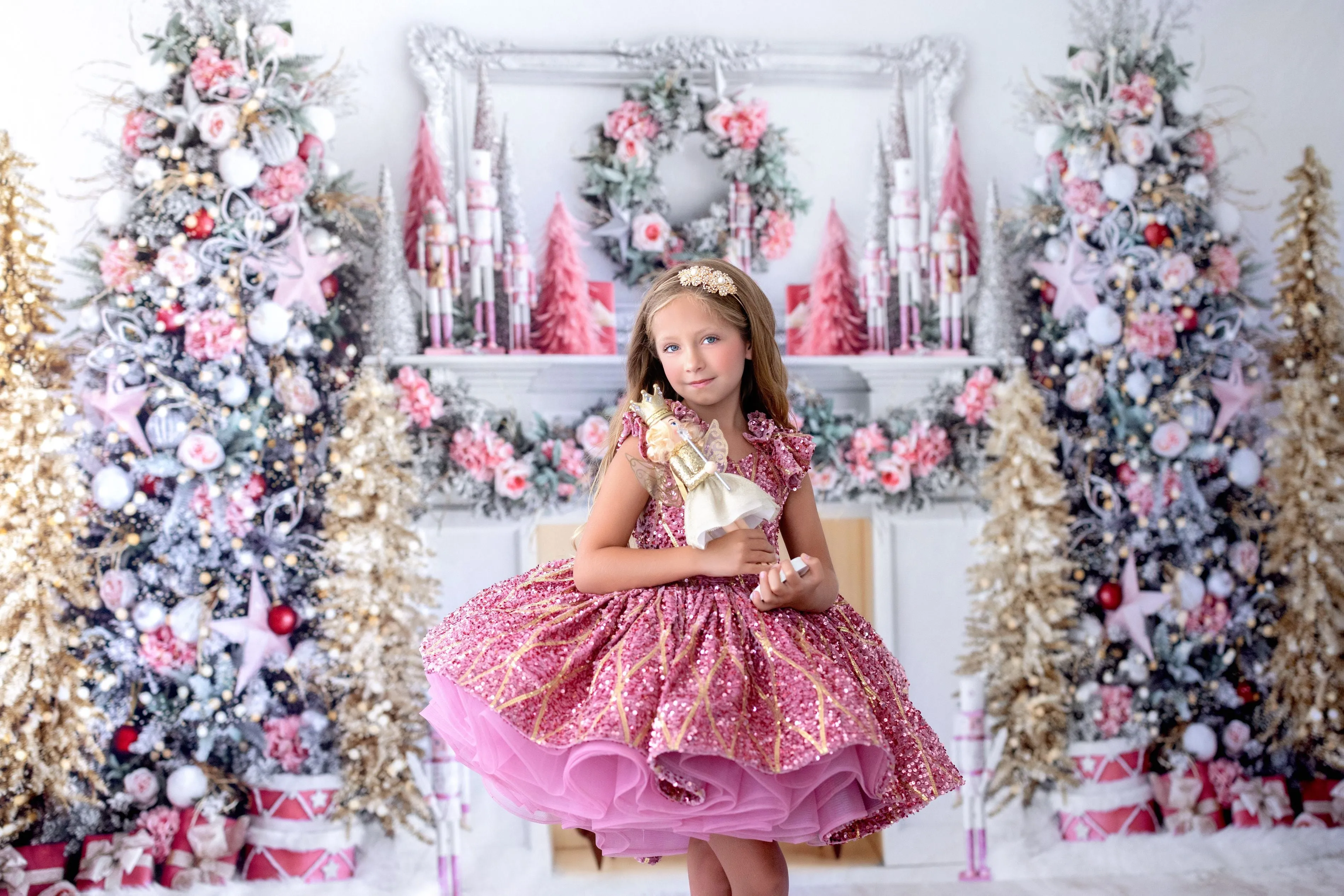 Couture Rental Gown Nutcracker Dance  Pink Petal Length Dress  6-7 Year