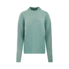 Cropped Tommy Luppeto Knit Sweater in Blue