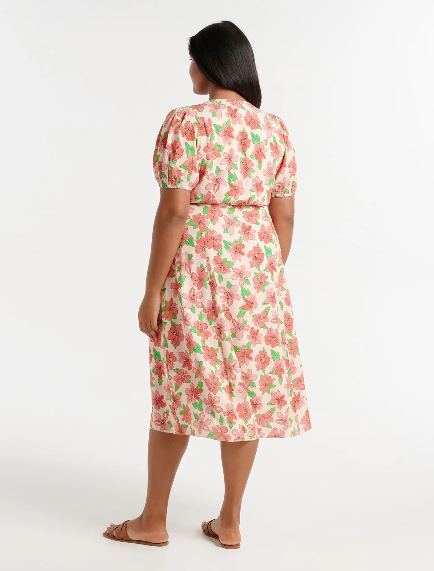 Daisy Curve Midi Wrap Dress