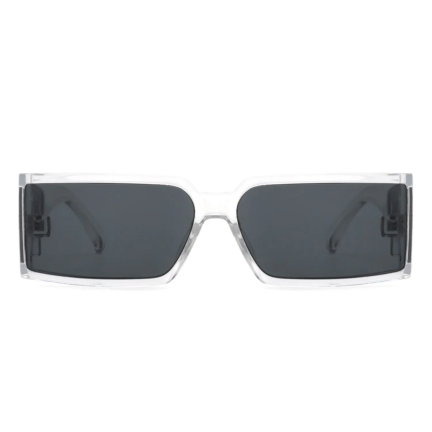 Daylumin - Retro Rectangle Chunky Square Wrap Around Sunglasses