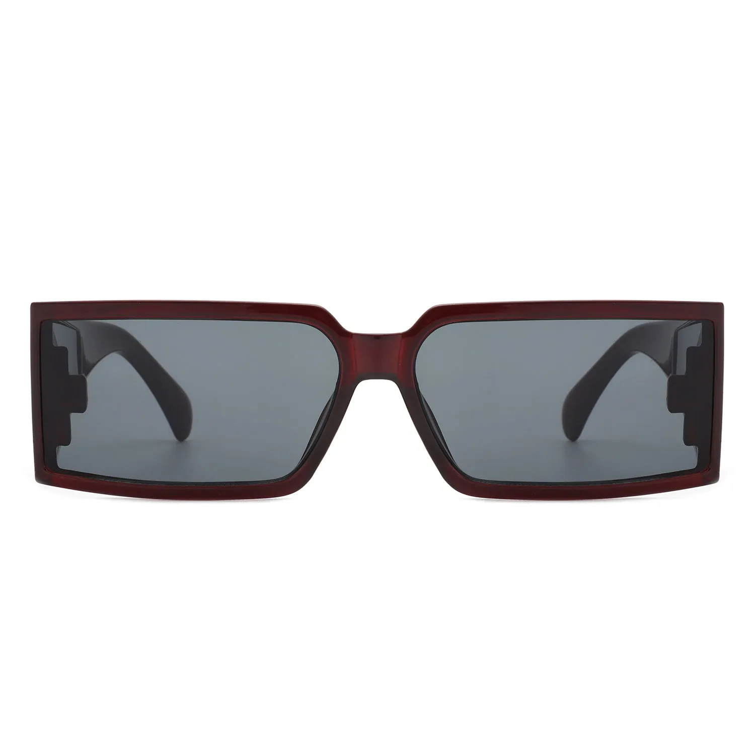 Daylumin - Retro Rectangle Chunky Square Wrap Around Sunglasses