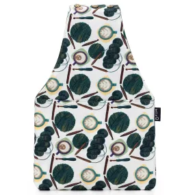 della Q Nora Wrist Bag - 1300-1 - Fabric Print Collection - Coffee and Yarn Green