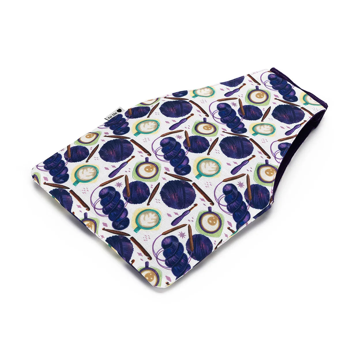 della Q Nora Wrist Bag - 1300-1 - Fabric Print Collection - Coffee and Yarn Purple