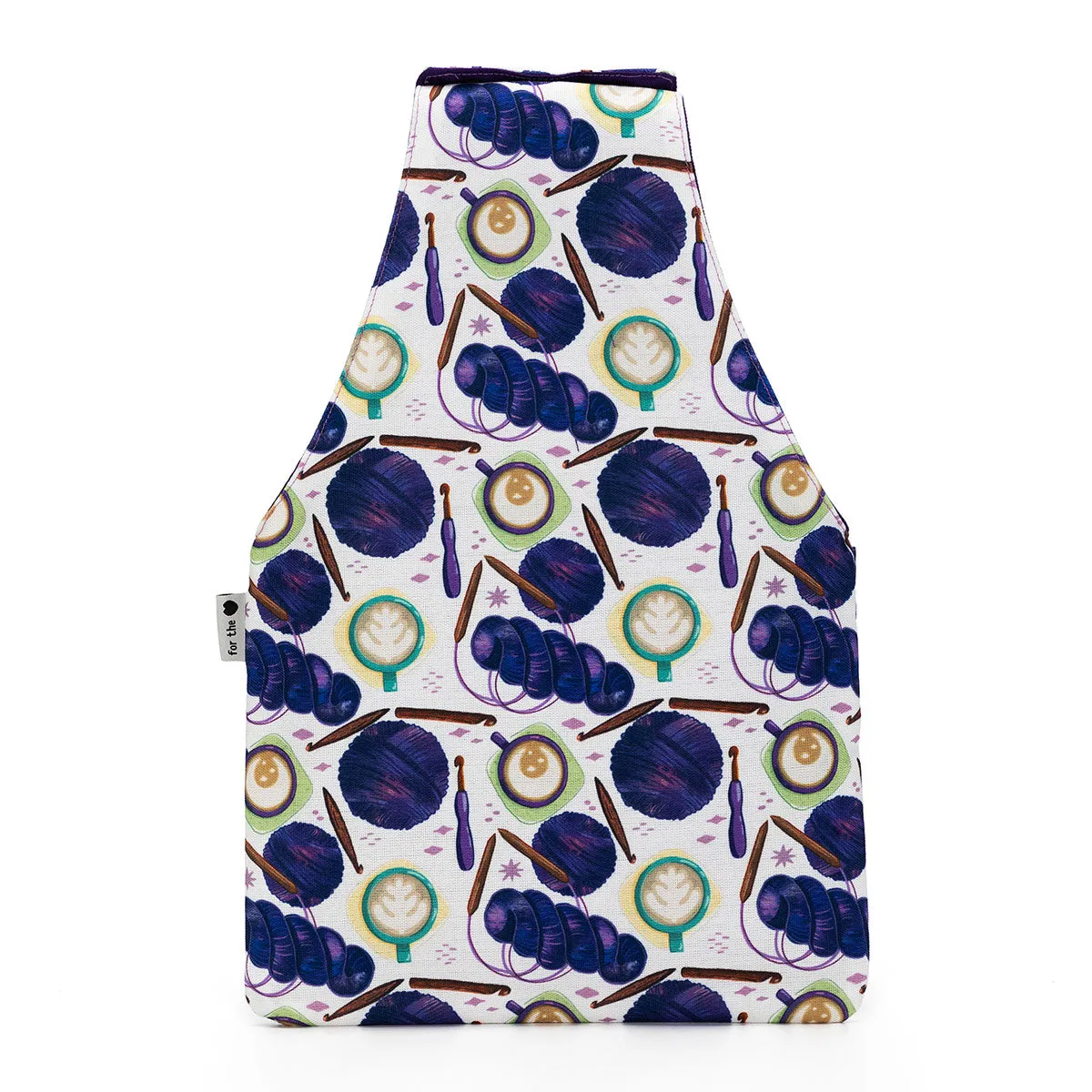 della Q Nora Wrist Bag - 1300-1 - Fabric Print Collection - Coffee and Yarn Purple