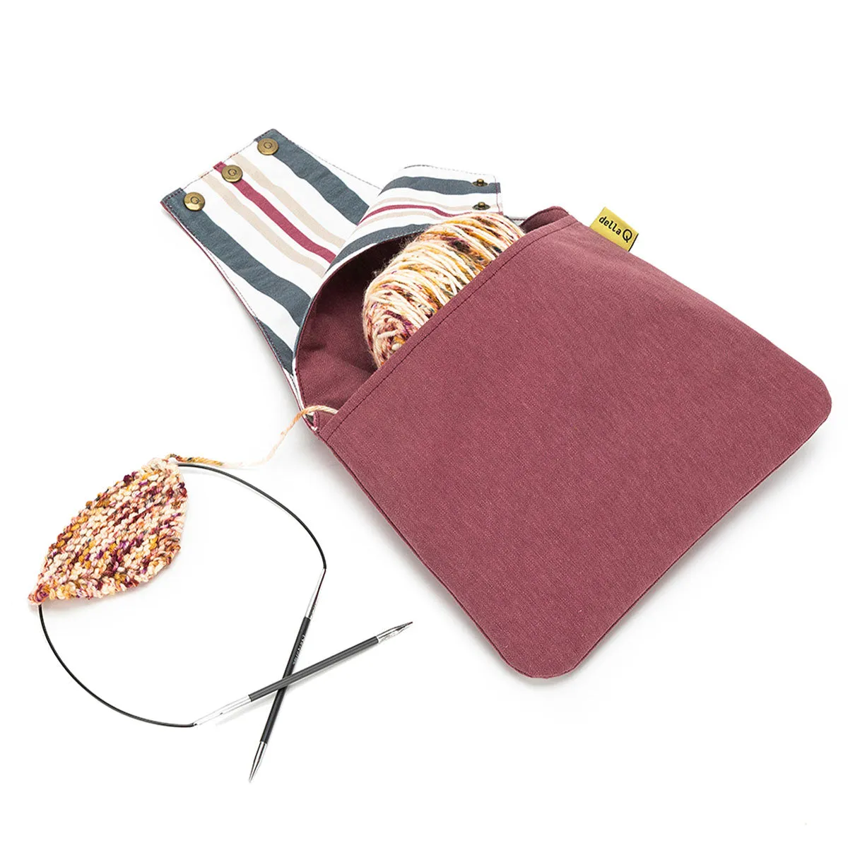 della Q Nora Wrist Bag - 1300-1 - *Linen - Slate
