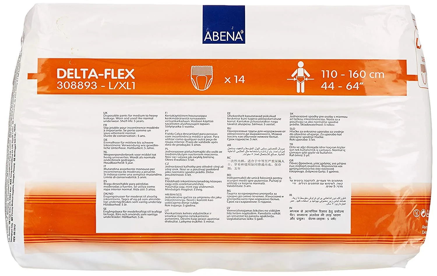 Delta-Flex XL1 Premium Protective Underwear Large/X-Large Case of 56, White