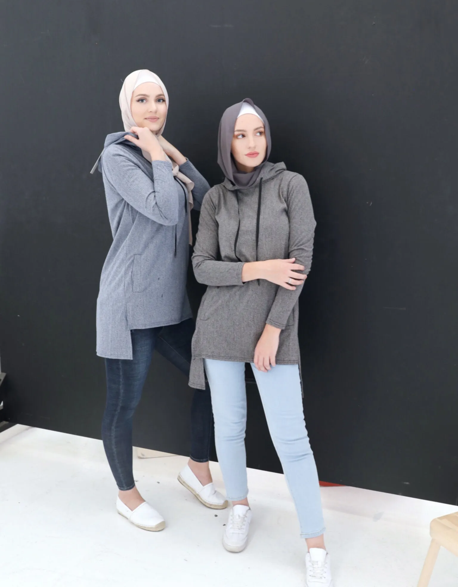 Denim Knit Hoodie
