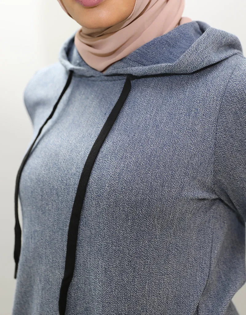 Denim Knit Hoodie