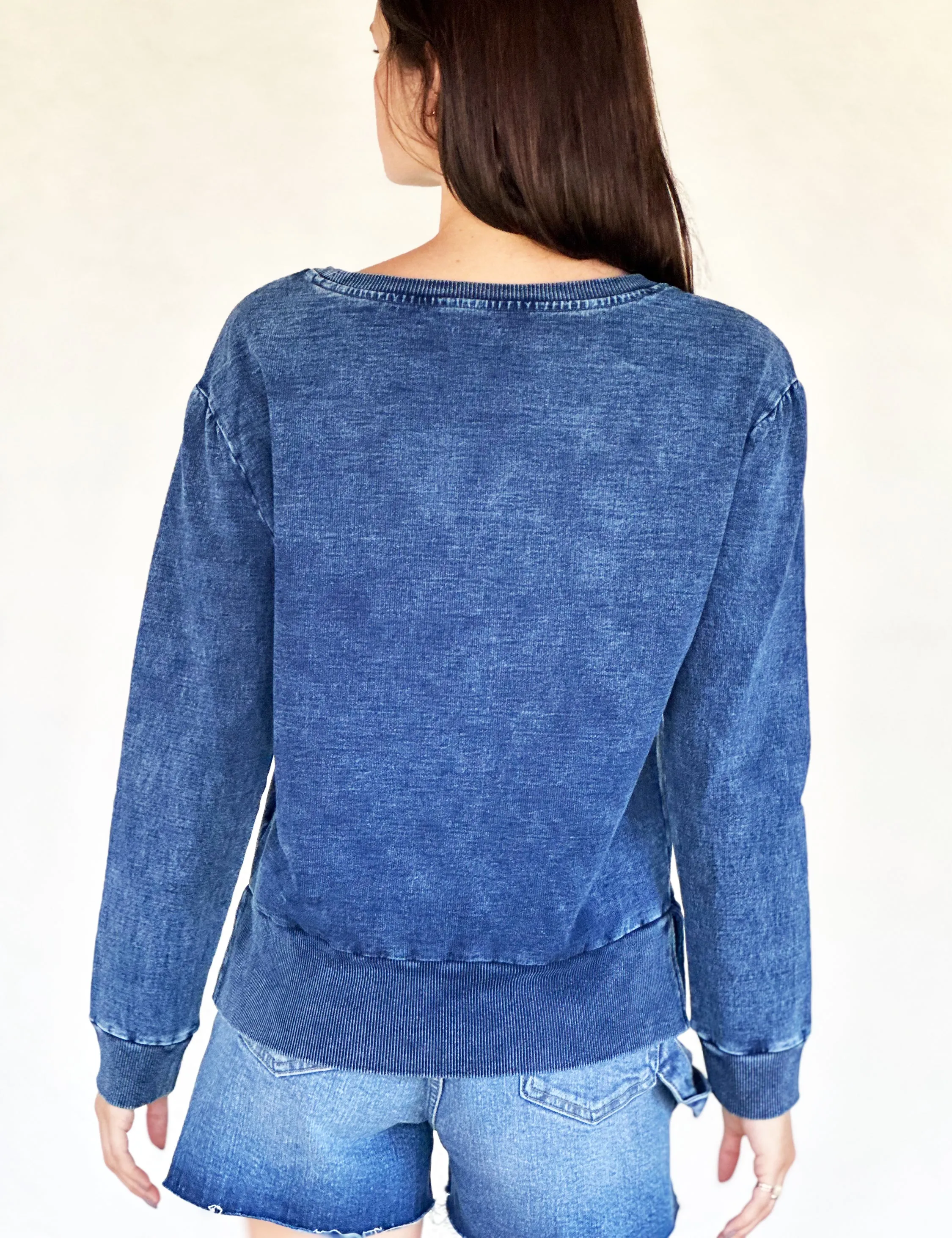 Denim Knit Sweatshirt