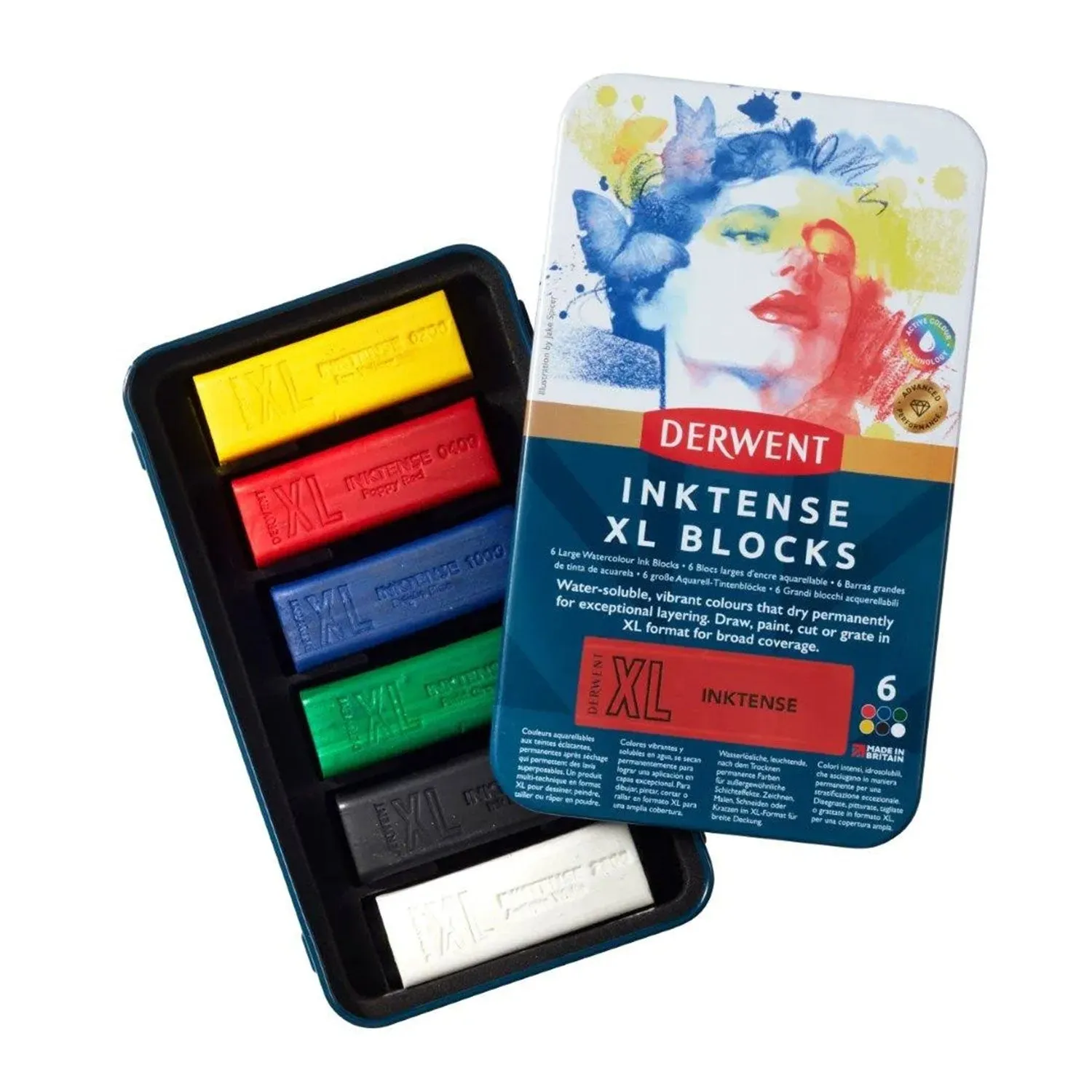 Derwent Inktense XL Blocks Tin 6 Pack