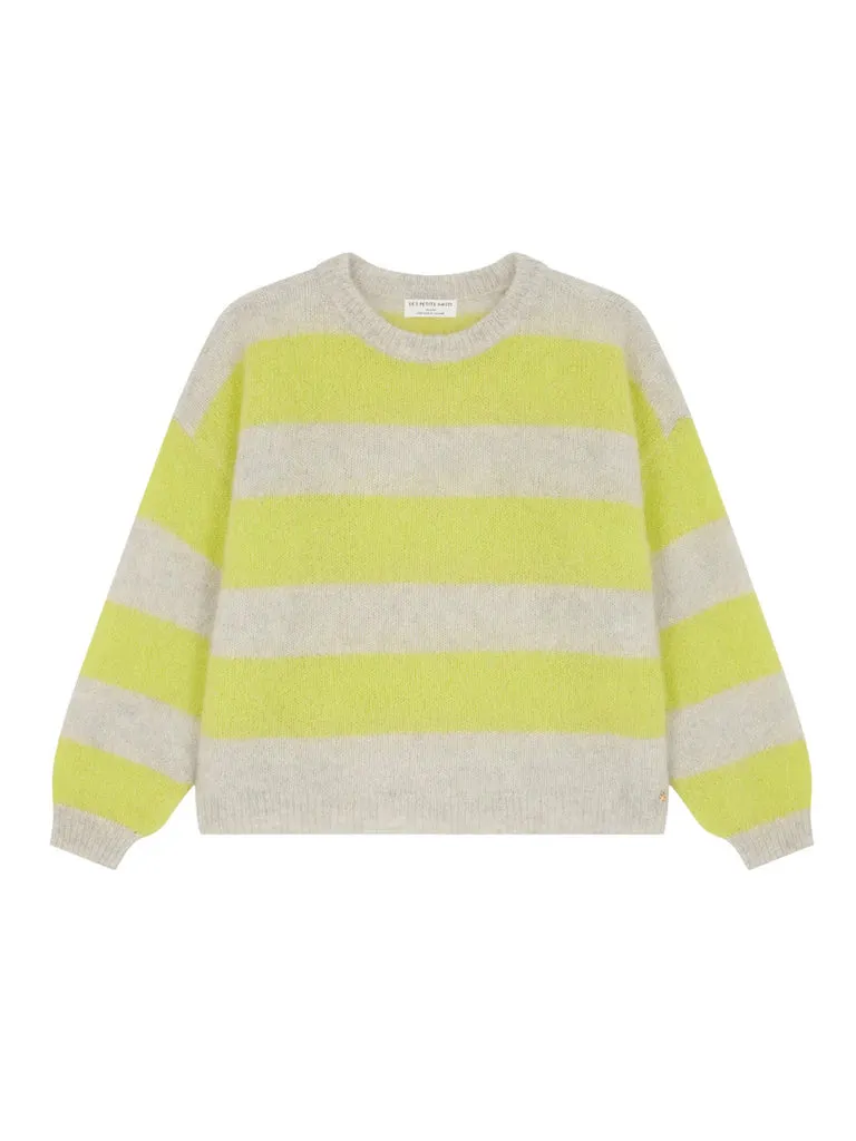 Des Petits Hauts Banelle Stripe Sweater in Gris Chine Luciole