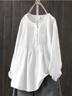 Dunnmall Casual Cotton Long Sleeve Shirts & Tops