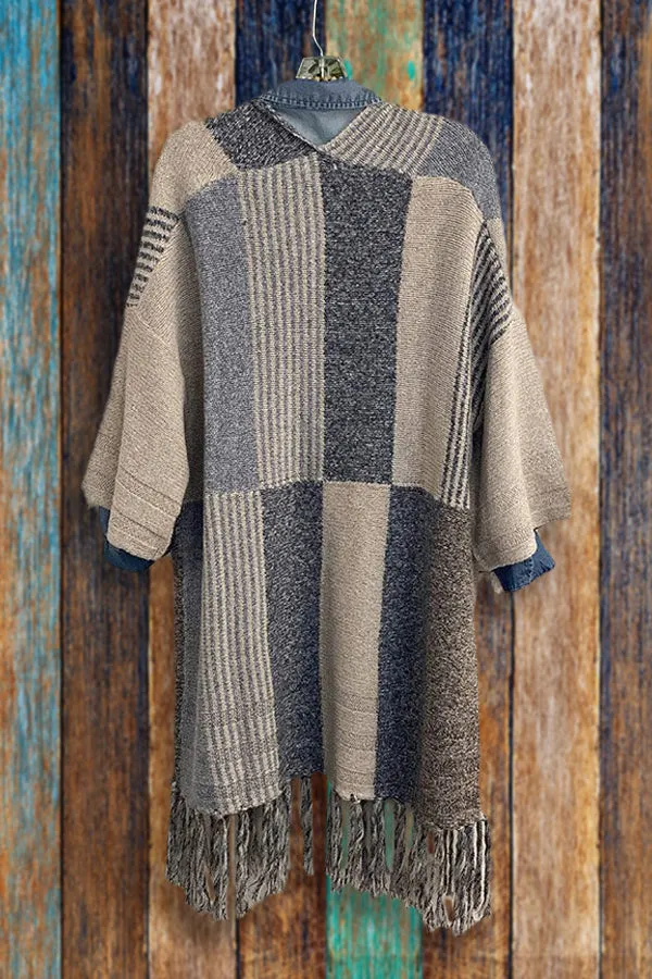 Dunnmall Color Block Tassel Cardigan