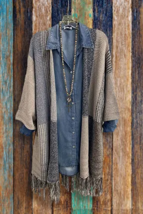 Dunnmall Color Block Tassel Cardigan