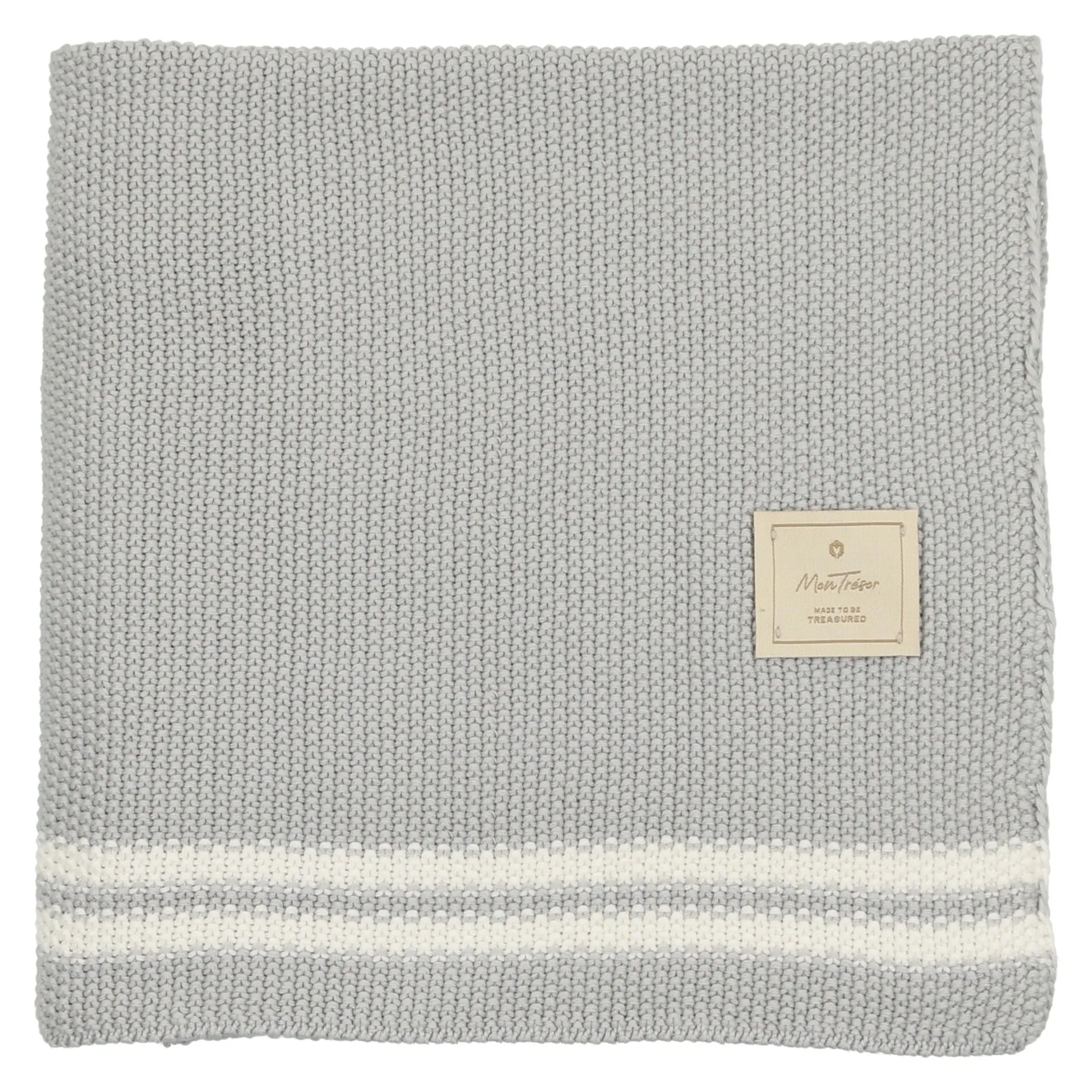 Duo Stripe Chunky-Knit Blanket