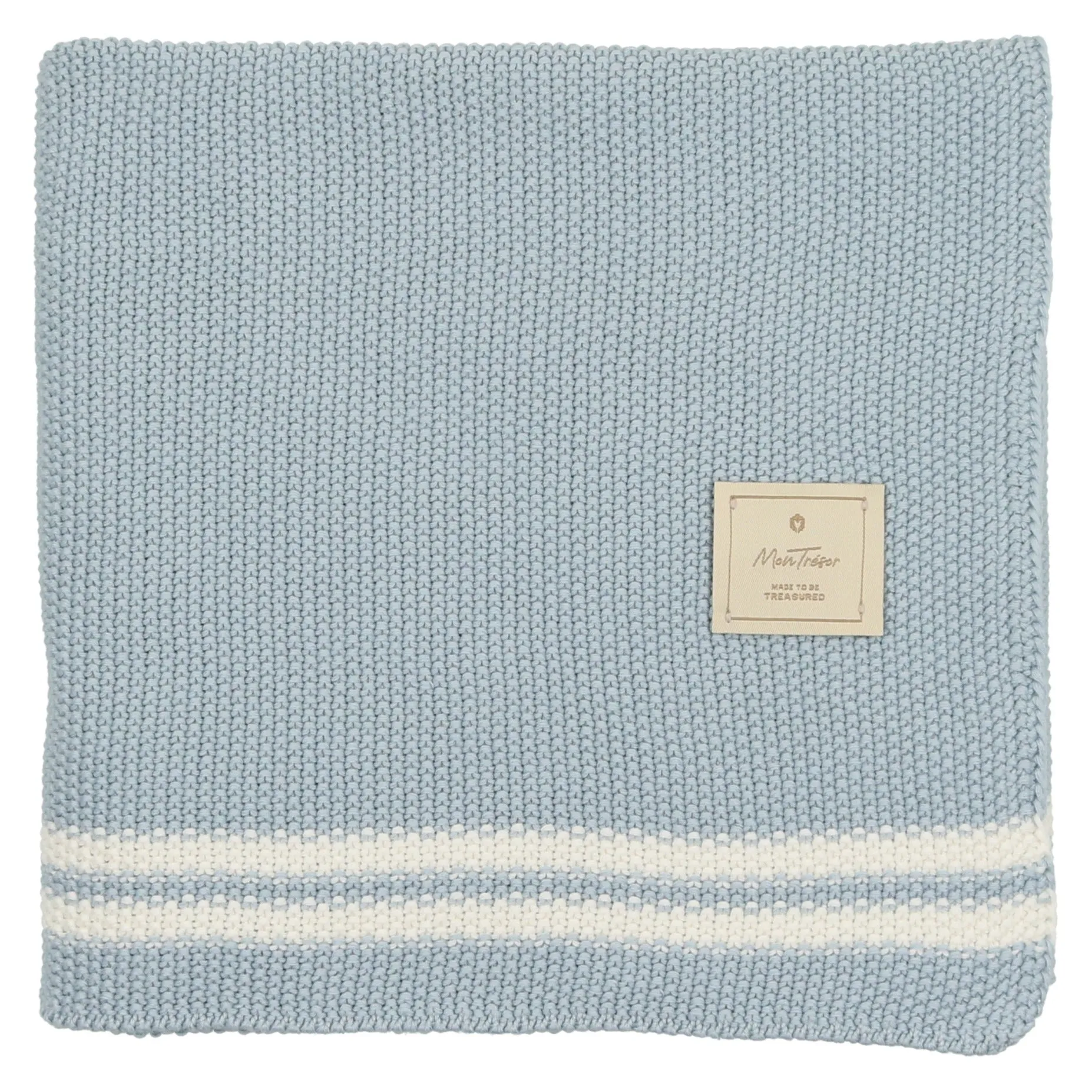 Duo Stripe Chunky-Knit Blanket