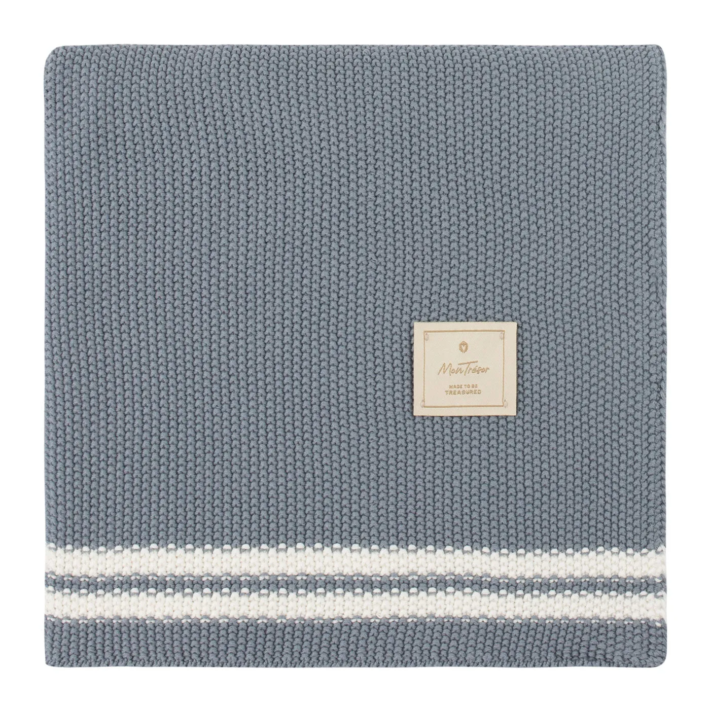 Duo Stripe Chunky-Knit Blanket
